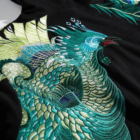 Peacock Embroidered Hoodie